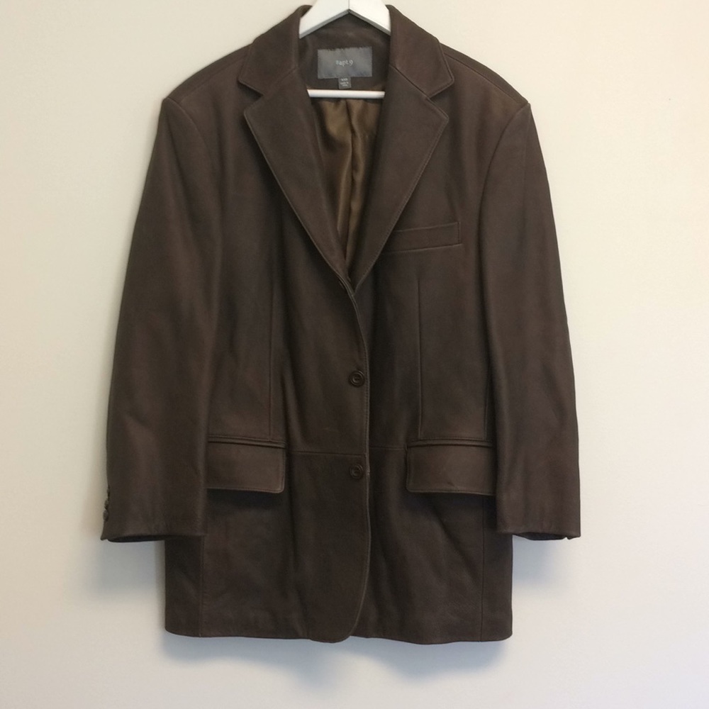 Apt. 9 brown leather coat size 40R